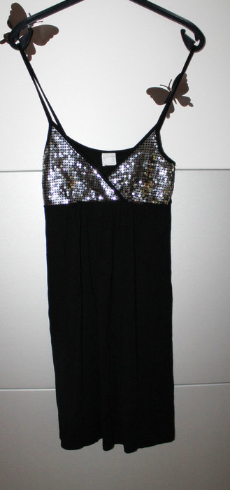 schwarzes Kleid / Partykleid mit Pailetten