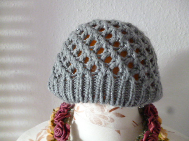 Grau Silber Mütze uni