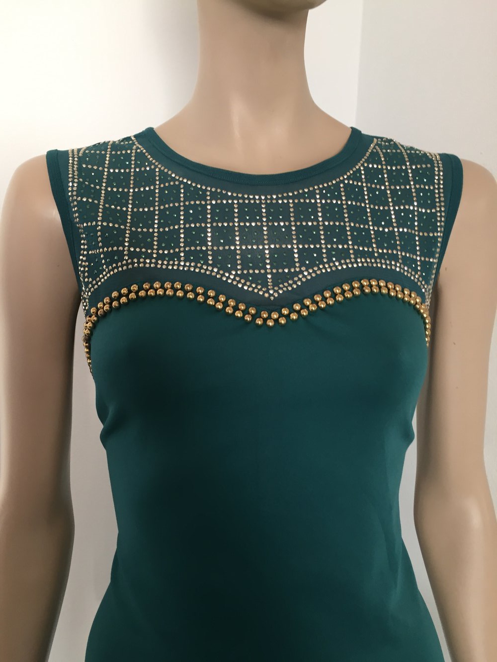 Abendkleid Cocktailkleid grün Gold kurz 