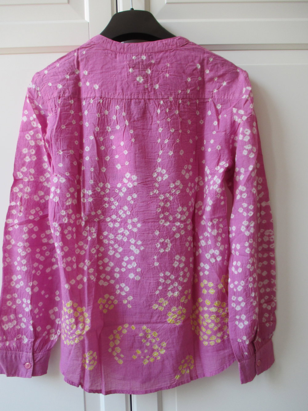 Antik Batik, zuckersüße edle Tunika Bluse, Mode aus Frankreich, Gr. 36, 100 % Baumwolle, pink, weiß, ovp, neu mit Etikett, hoher NP, Stehkragen