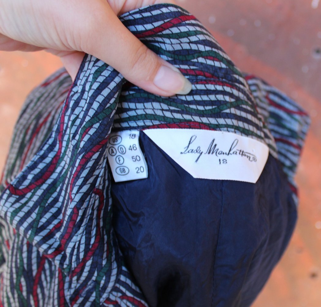 Vintagekleid mit Streifen- bzw. Seilmuster, von Lady Manhattan, in ca. Größe 44-46