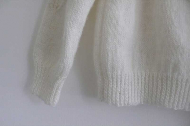 super süßer Pullover aus reiner weißen Wolle handmade DIY