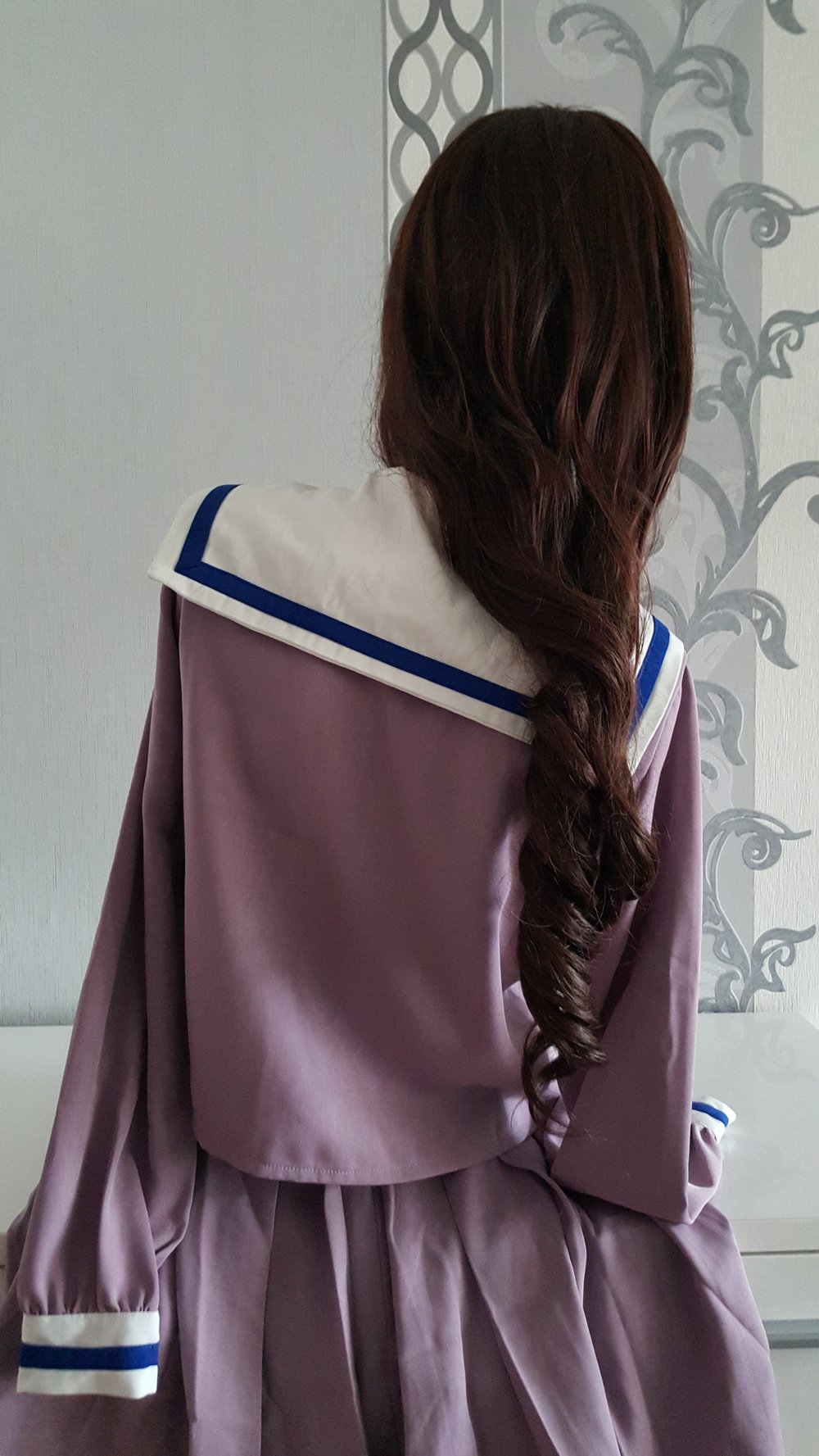 Sailor Schuluniform Cosplay Lila Blau Weiß S / M 36 / 38 