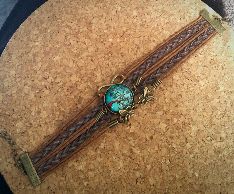 Armband Lebensbaum Infinity Ethno Goa braun Vintage türkis blau Romantik 