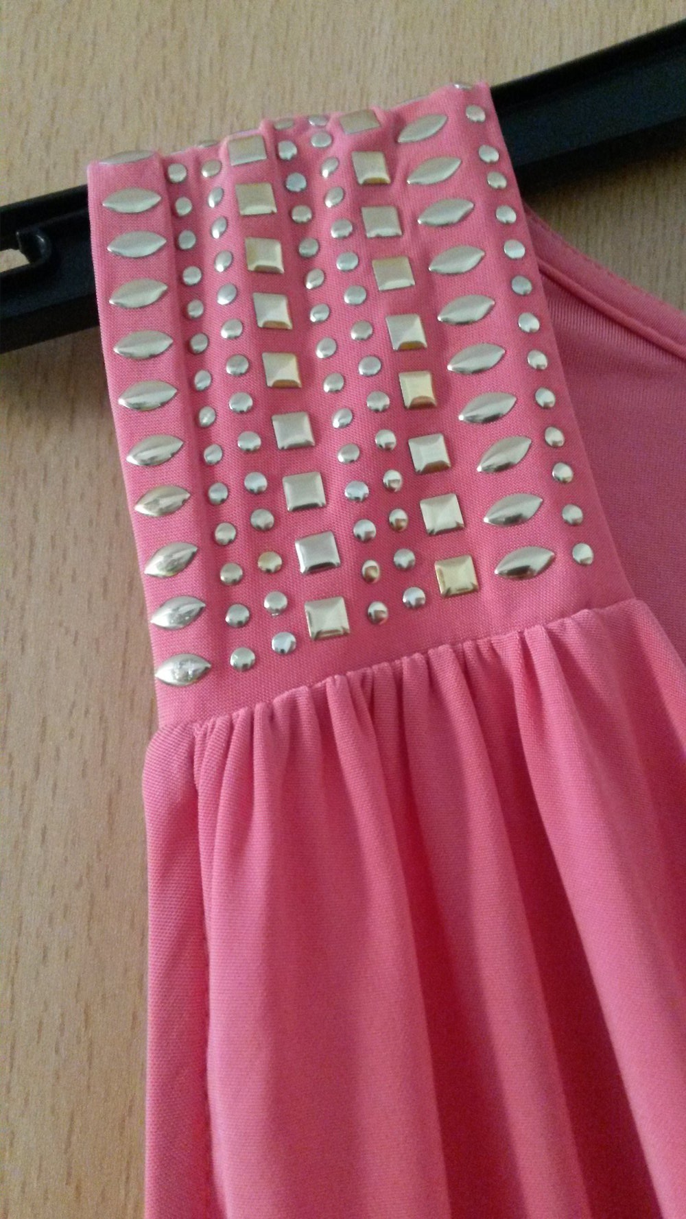 Top in rosa mit Wasserfallkragen Gr. S