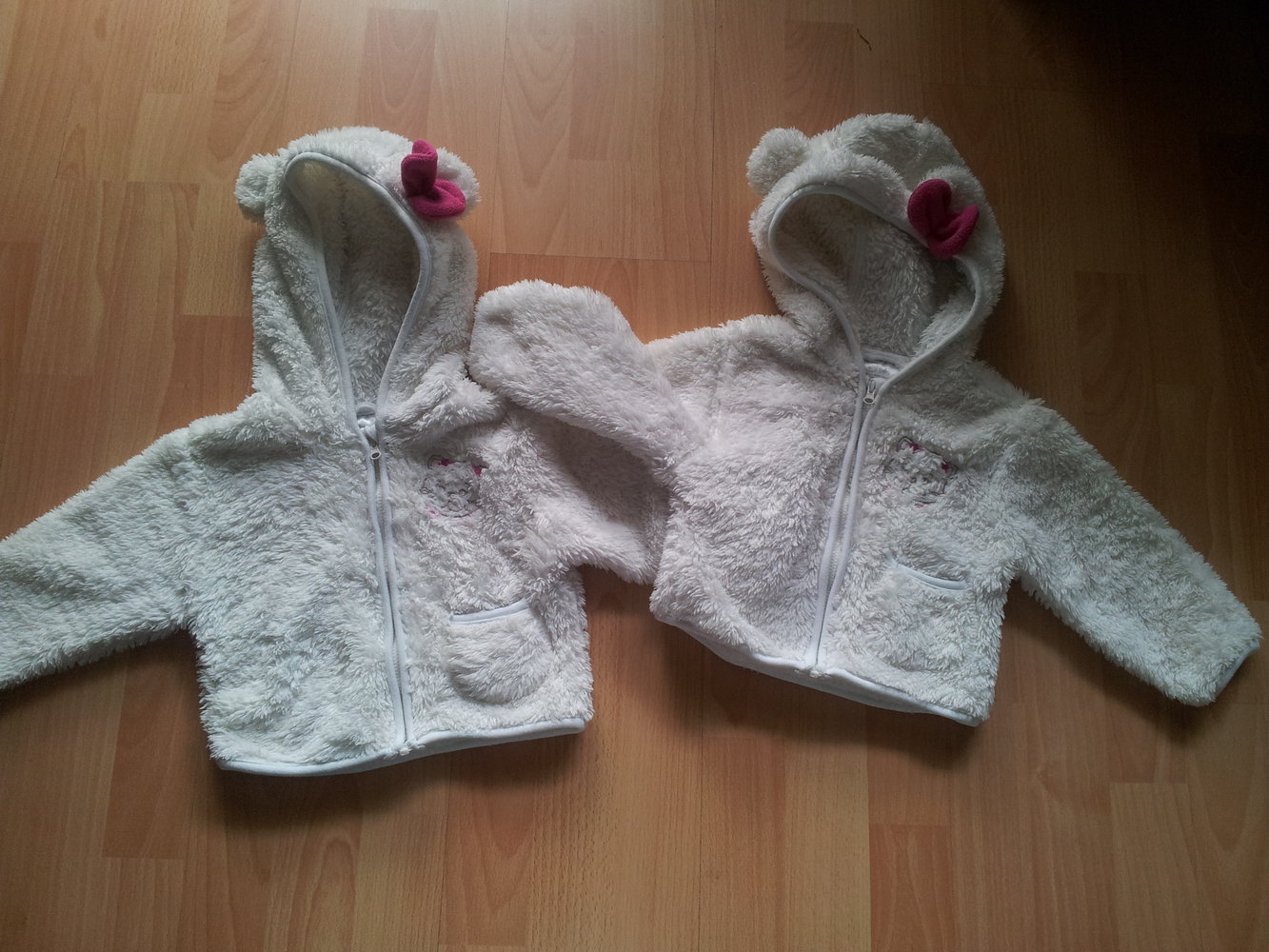 Plüsch Jacken Teddy Katze Zwillinge Gr. 80 2x 