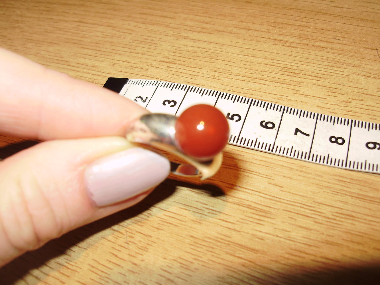 Ring verstellbar  silbern  rote Perle NEU