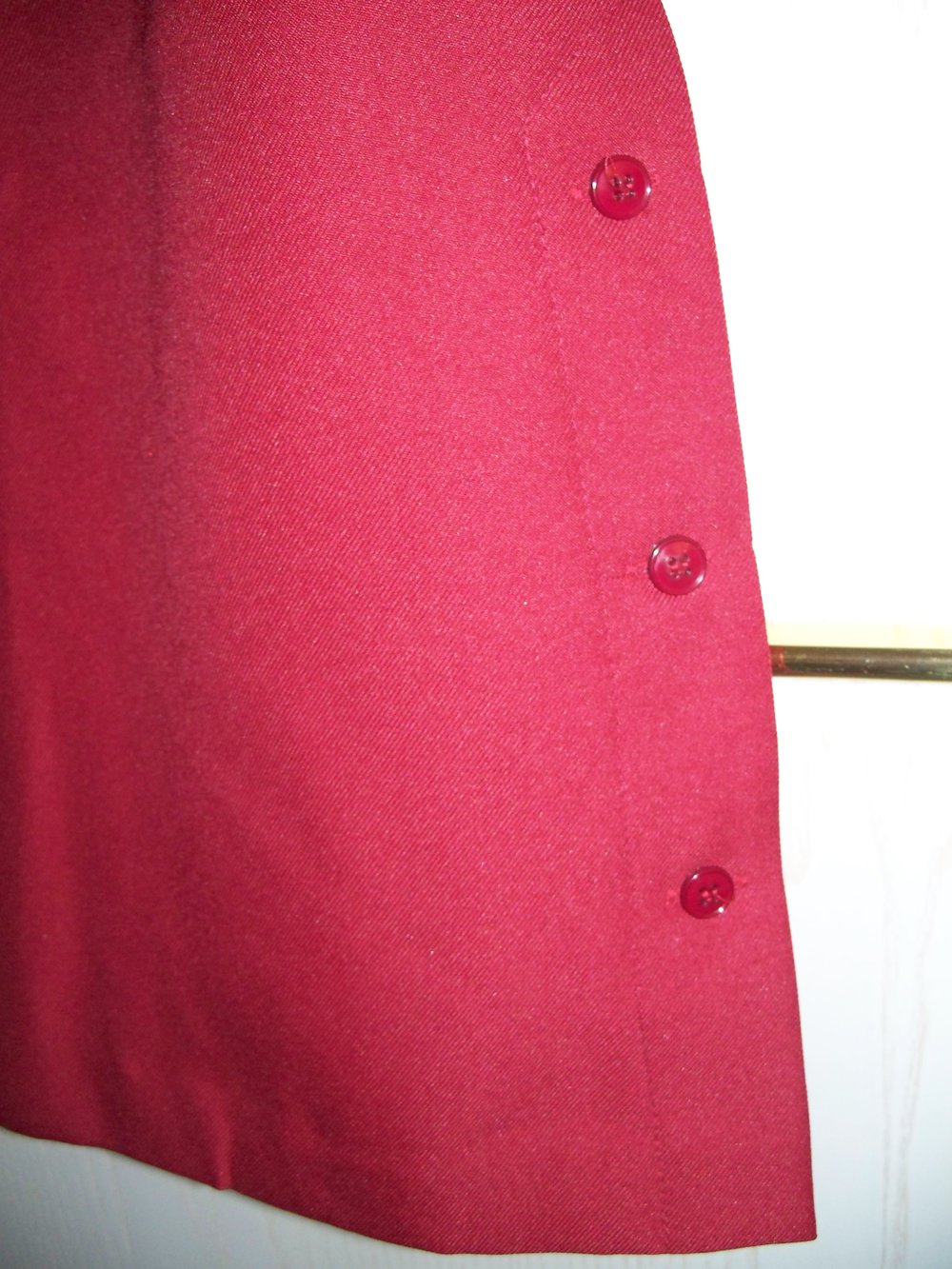 VINTAGE// Schöner roter Midirock (highwaist) mit Knöpfen von *Trevira* Gr. 34/ 36 Herbst