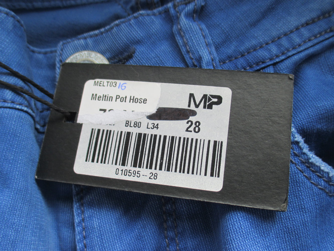 Meltin Pot; Jeans in preussisch blau, Chino, W : 28; L: 34