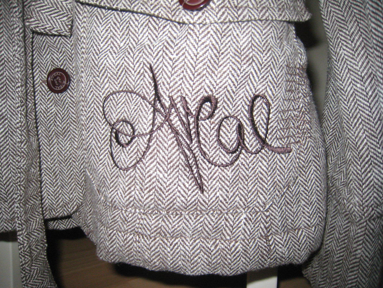 coole Aveal Jacke Blazer Jacket Kurzmantel Medium M 38 braun beige grau Fischgrät