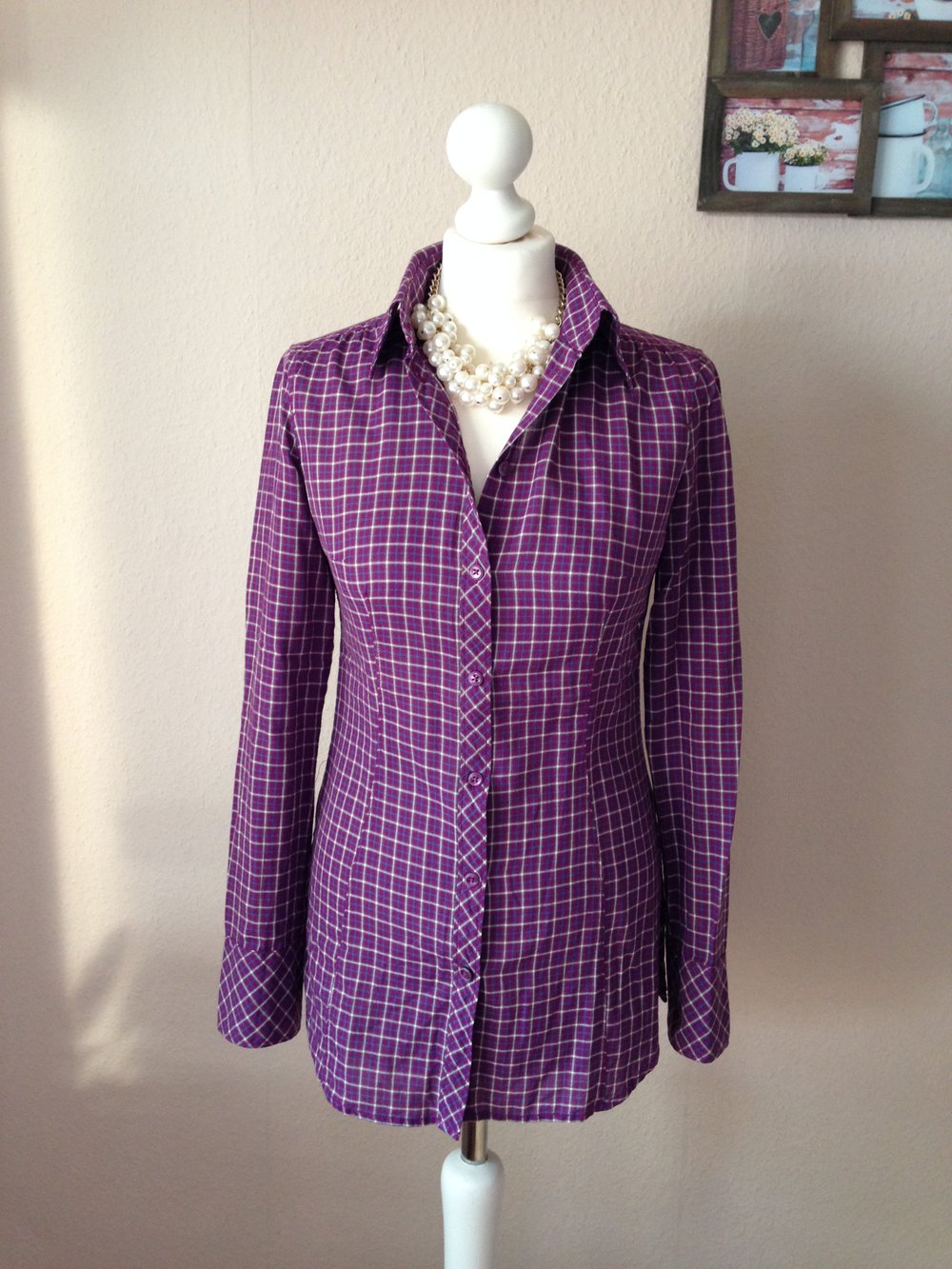 NEU - Bluse von EDC Esprit, lila, kariert