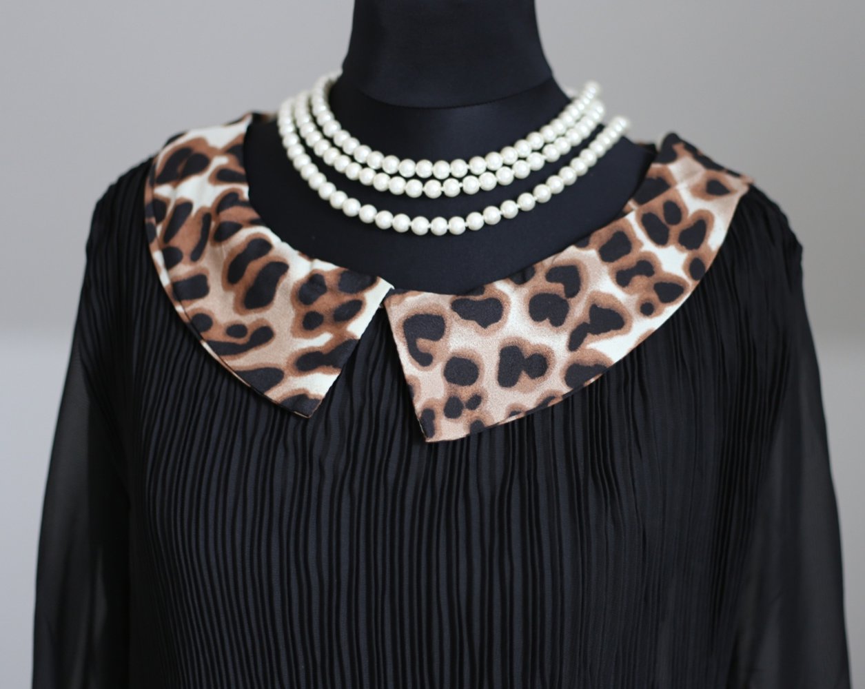 Schwarze Leo Bluse XS