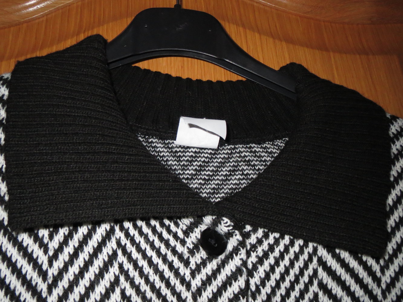 Strickjacke, Gr.50/XL, schwarz-weiß