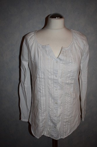 Weiße längere Bluse mit Ärmeln zum Krempeln