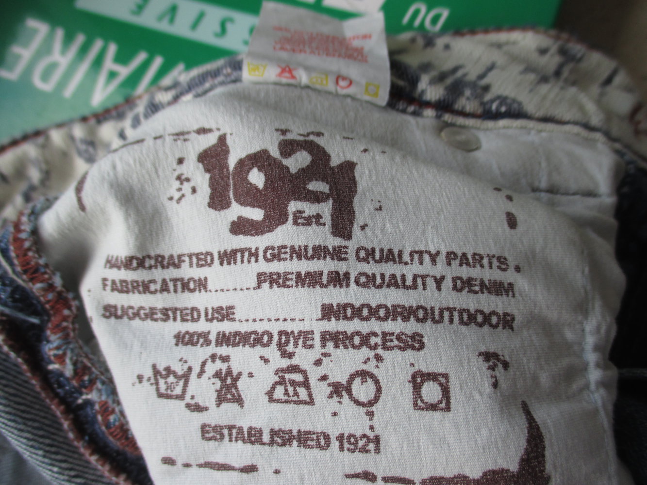 1921, handcrafted, Jeans mit Indianerlogo, Gr. 26/ 34, Western glove works