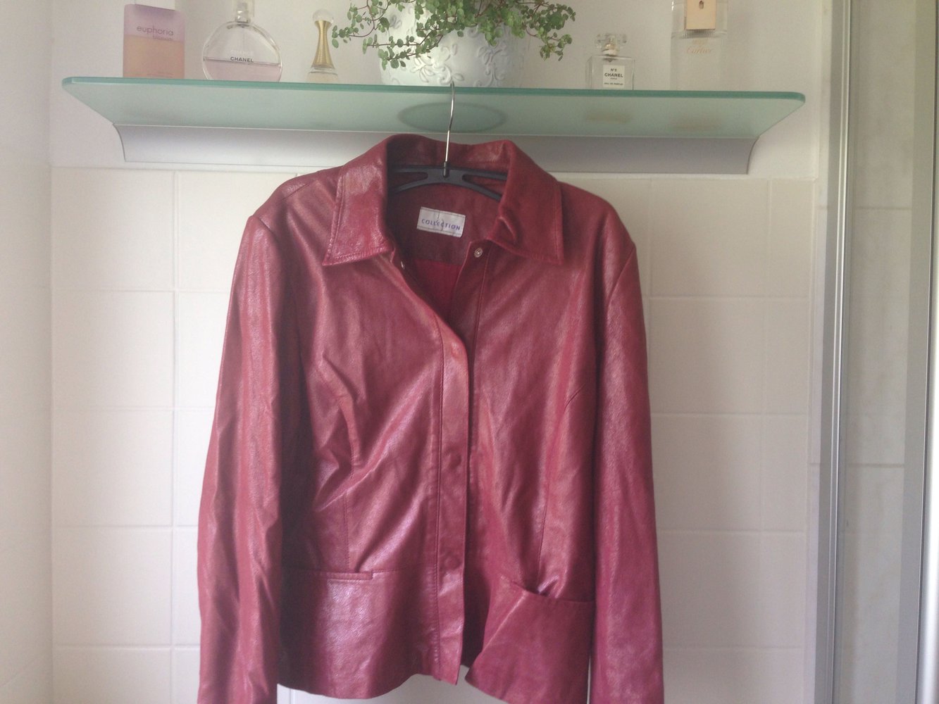 Rote Lederjacke Vintage Retro