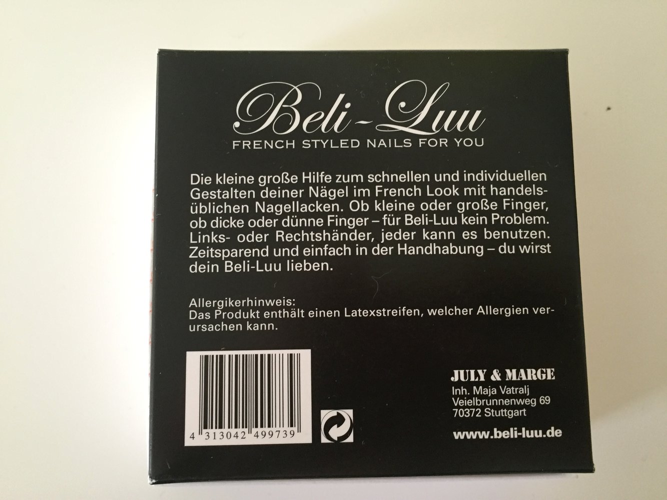 Beli-Luu Lackierhilfe French Maniküre