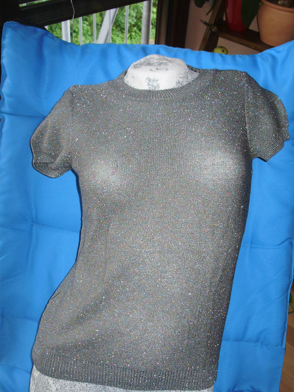 Zara Pullover Glitzer silbern/ bunt KA RA Gr S wie neu