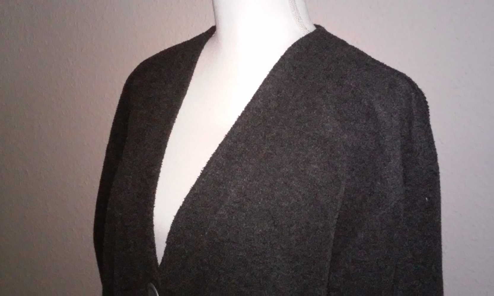 Jacke Cardigan angeraut Shirtjacke kuschelweich anthrazit