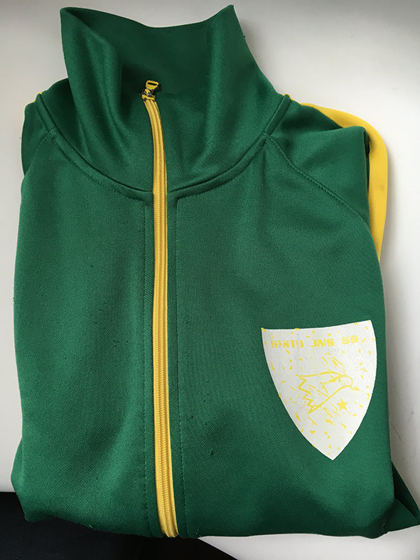 Trainingsjacke, grün-gelb