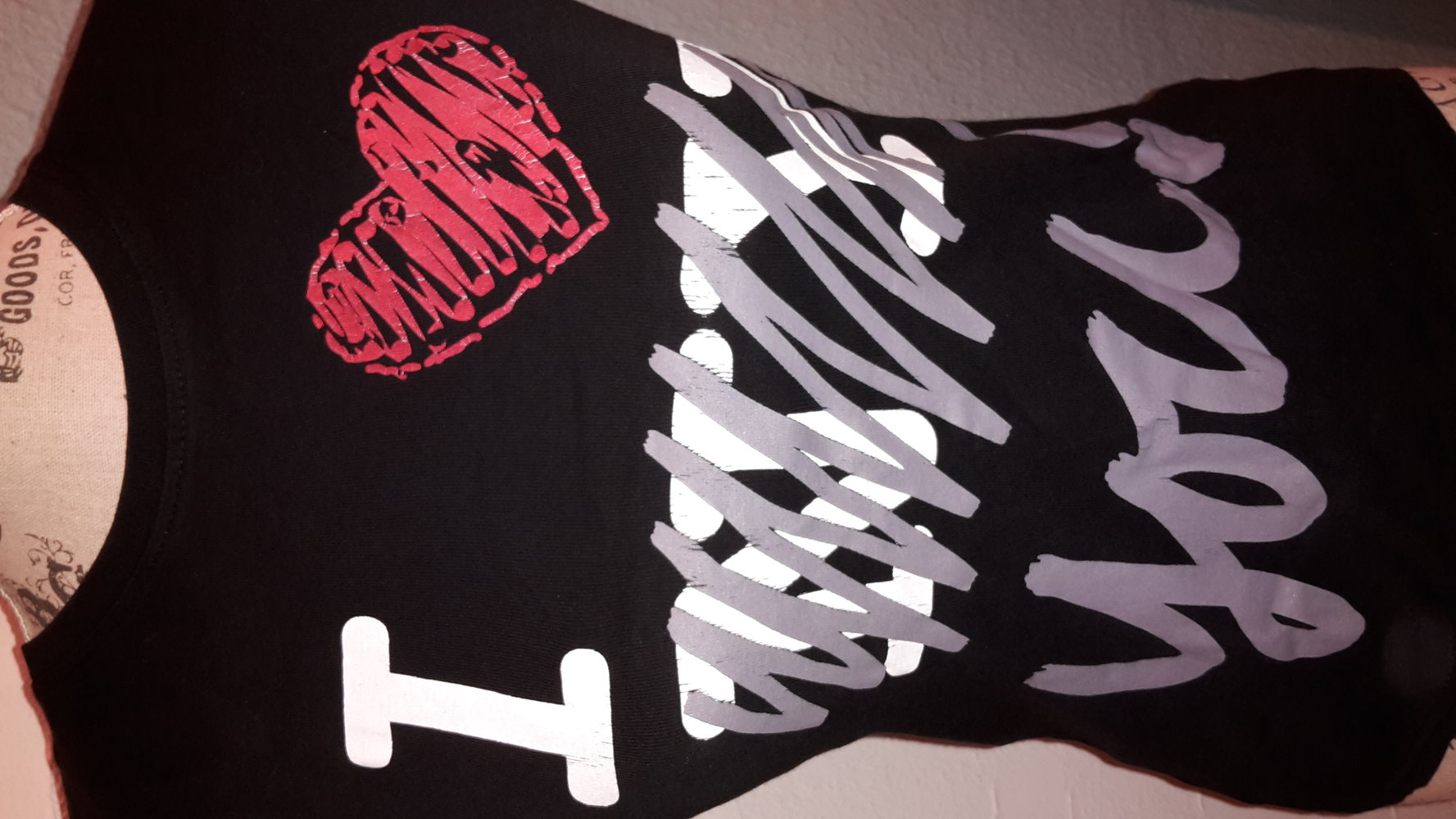 schwarzes T-Shit GrS/36 I love NY you Druck herz  Gothic emo punk