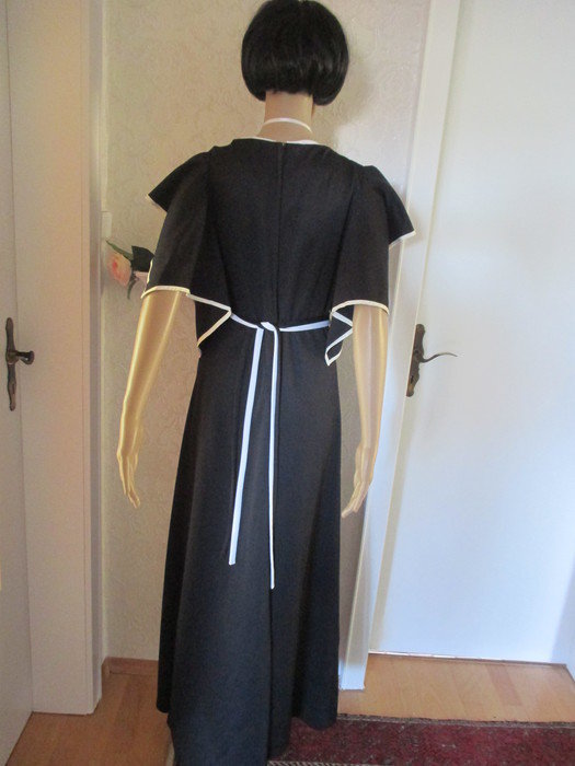 Original 70er Jahre VINTAGE * 3D * Cout Out * Hippie * Blumen * Blüten * Flower- Power * Abend * Ausgeh * Maxi * Long * Kleid * IMPRESSIONS DE PARIS 