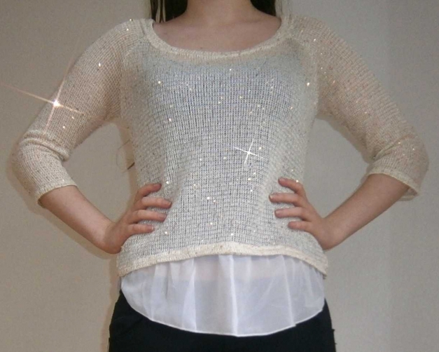 Glitzer Chiffon Oberteil