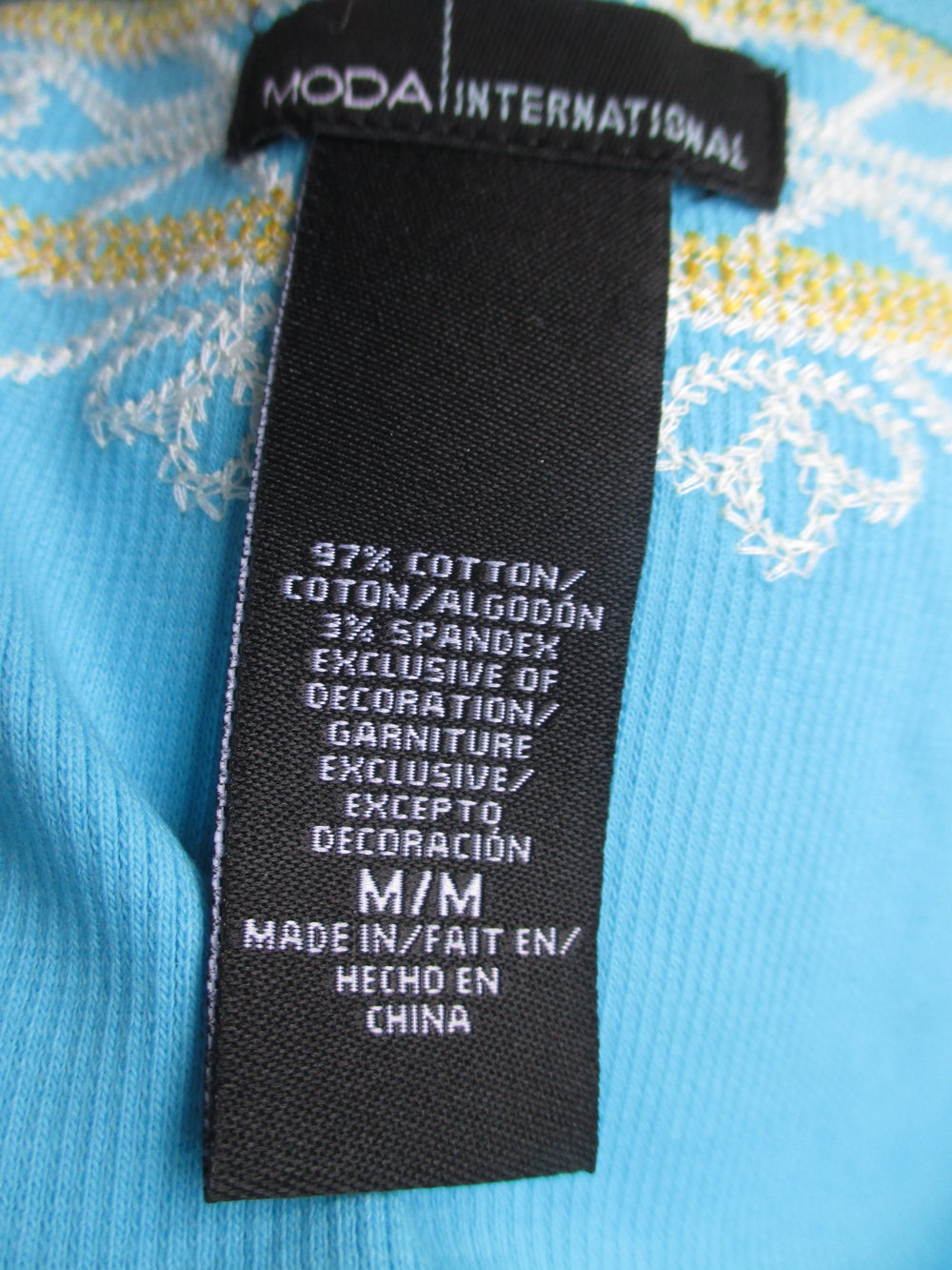 türkisfarbiges Kleid, Mode International /Victoria`s Secret mit Pailletten & gestickter Bordüre, orientalisch angehaucht, Gr. M 