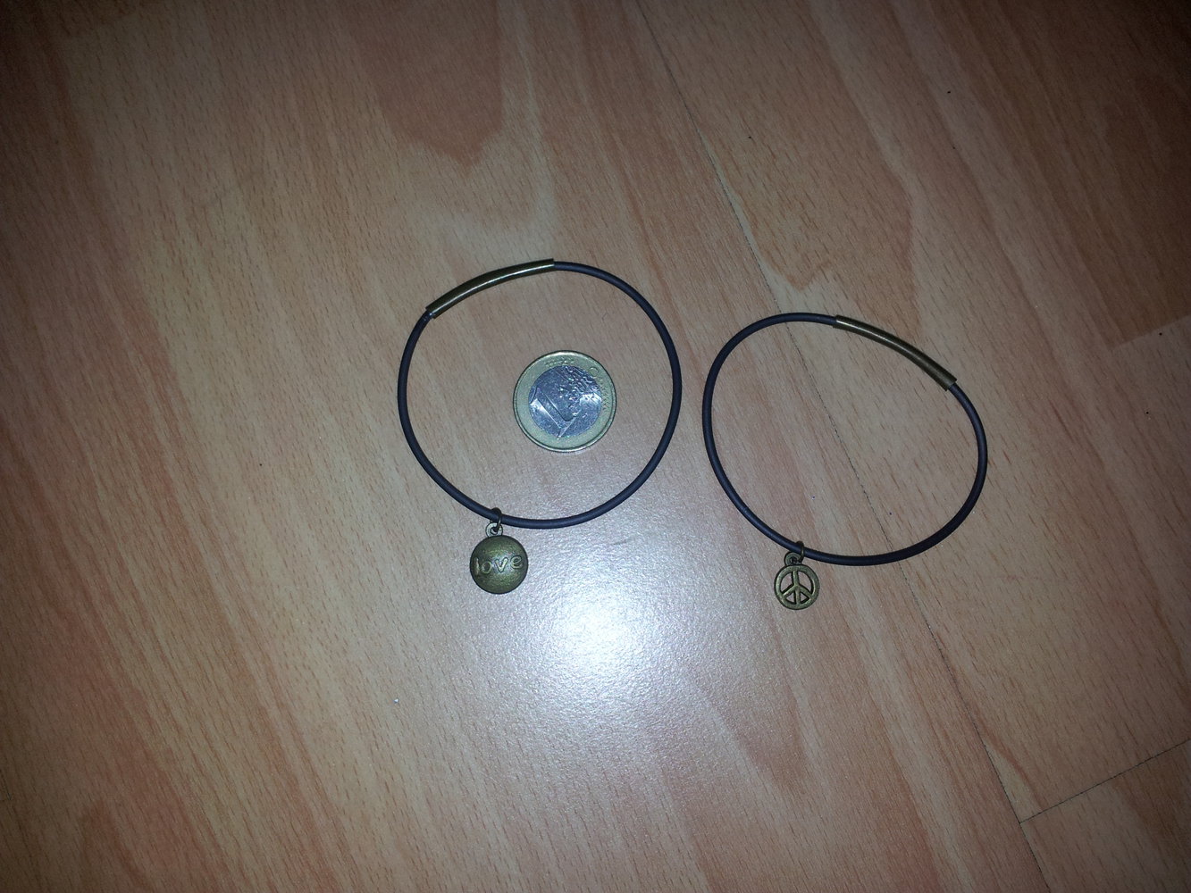  Modeschmuck Armbänder Love Peace  Altgold NEU