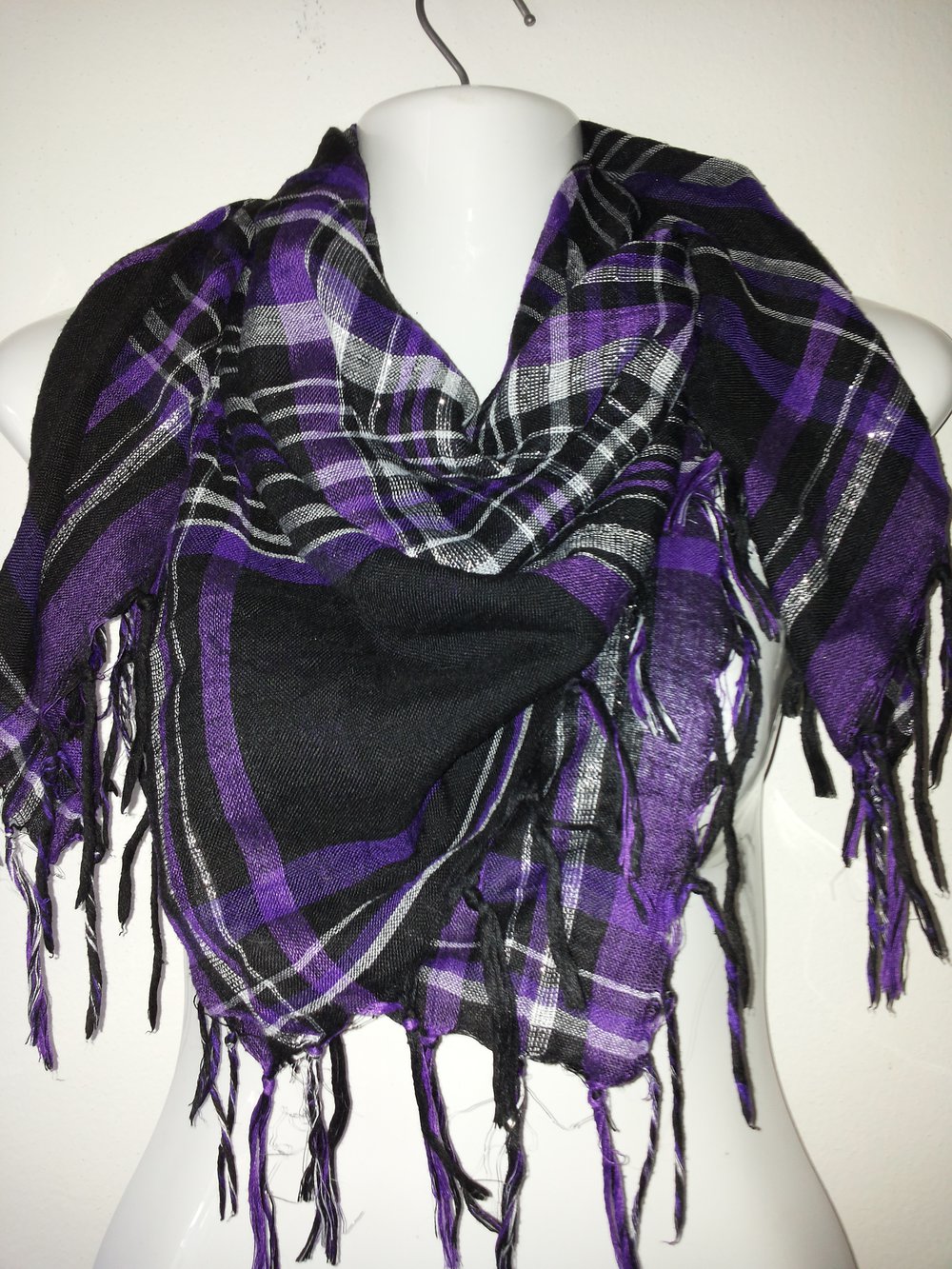 Tuch, quadratisch, schwarz-lila