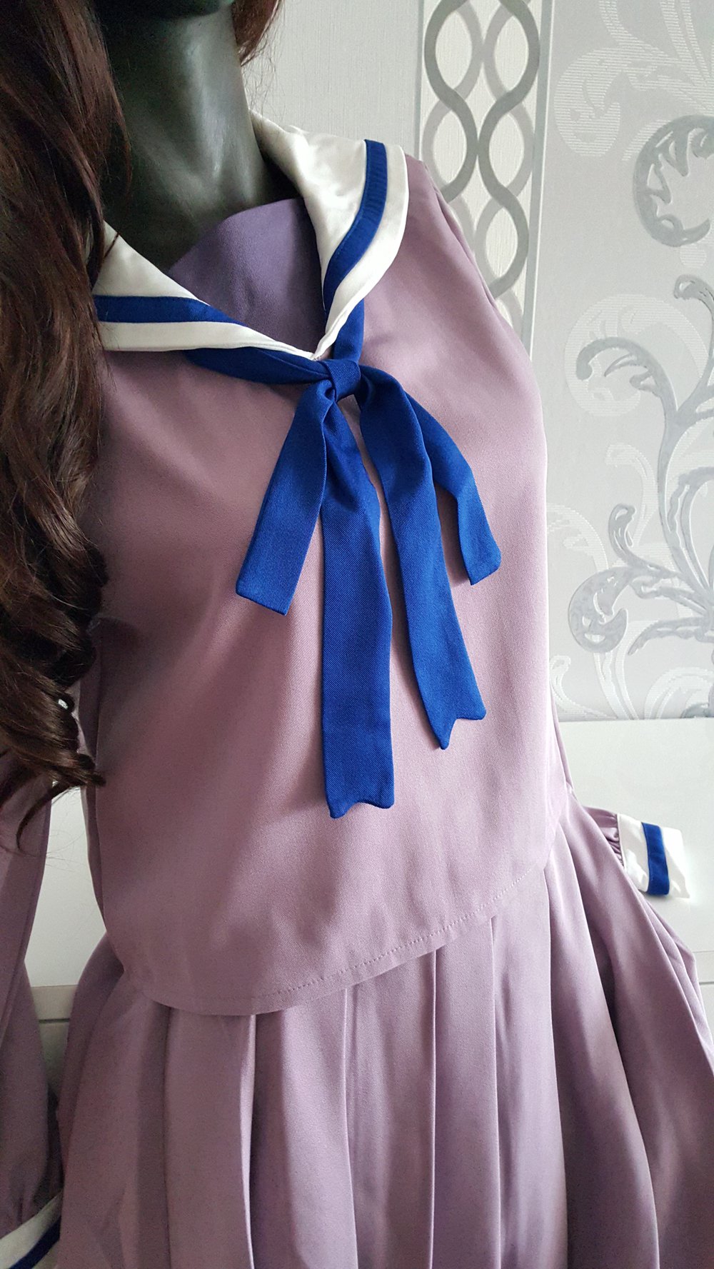 Sailor Schuluniform Cosplay Lila Blau Weiß S / M 36 / 38 