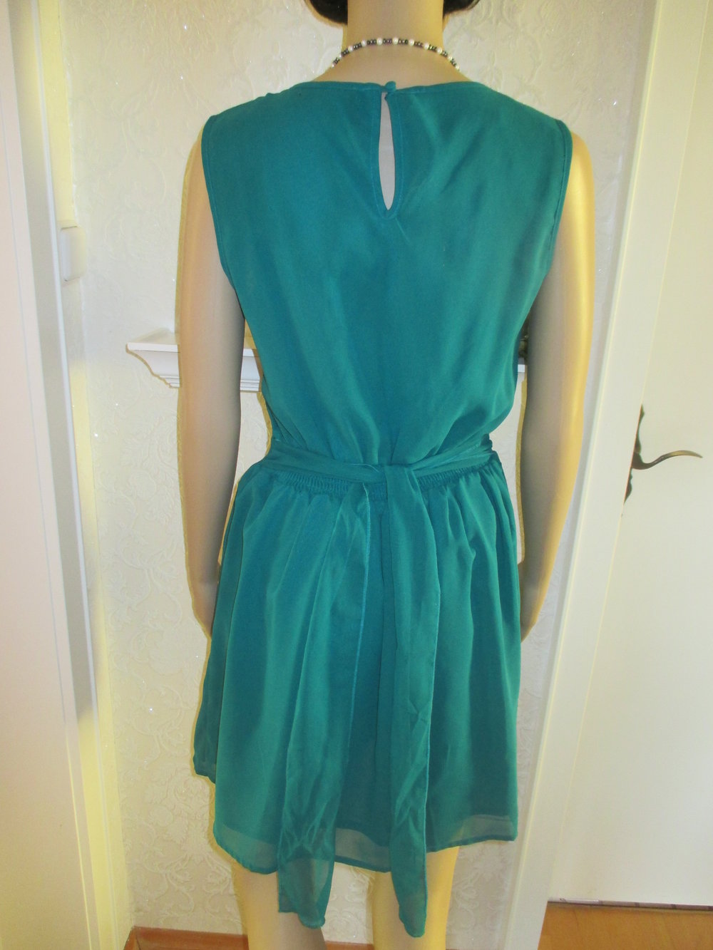 NEU Cocktail Abend Ausgeh Seiden- Chiffon Volant Kleid 