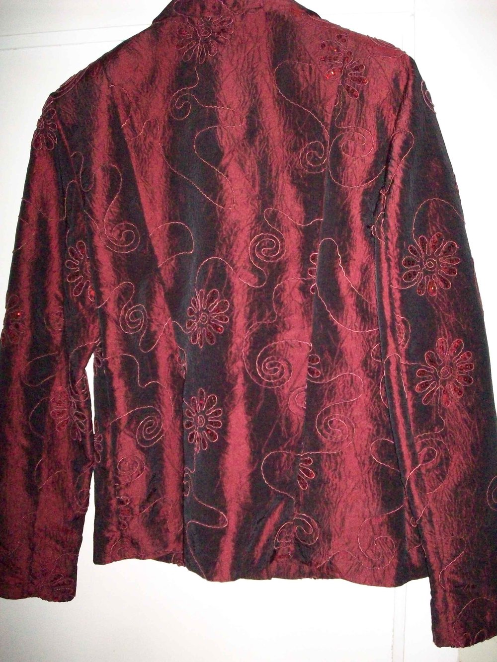 Blazerjacke bordeauxrot mit Pailetten Gr M