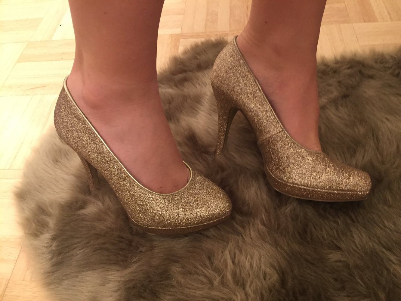 Glitzer Pumps Gold