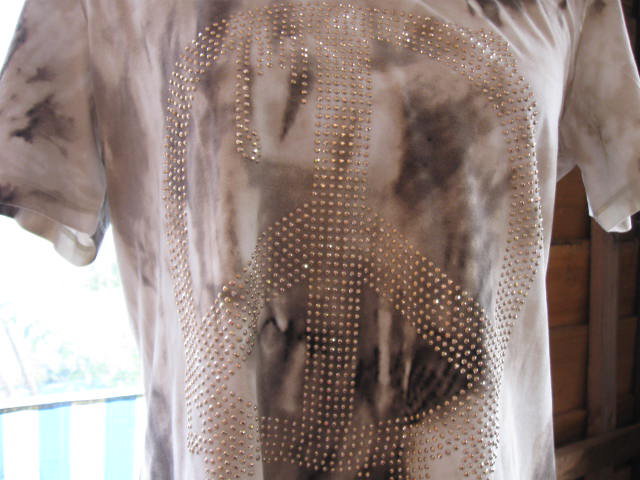*** Neu ~ Shirt ~ Batik ~ Peace ~ Steinchen ***