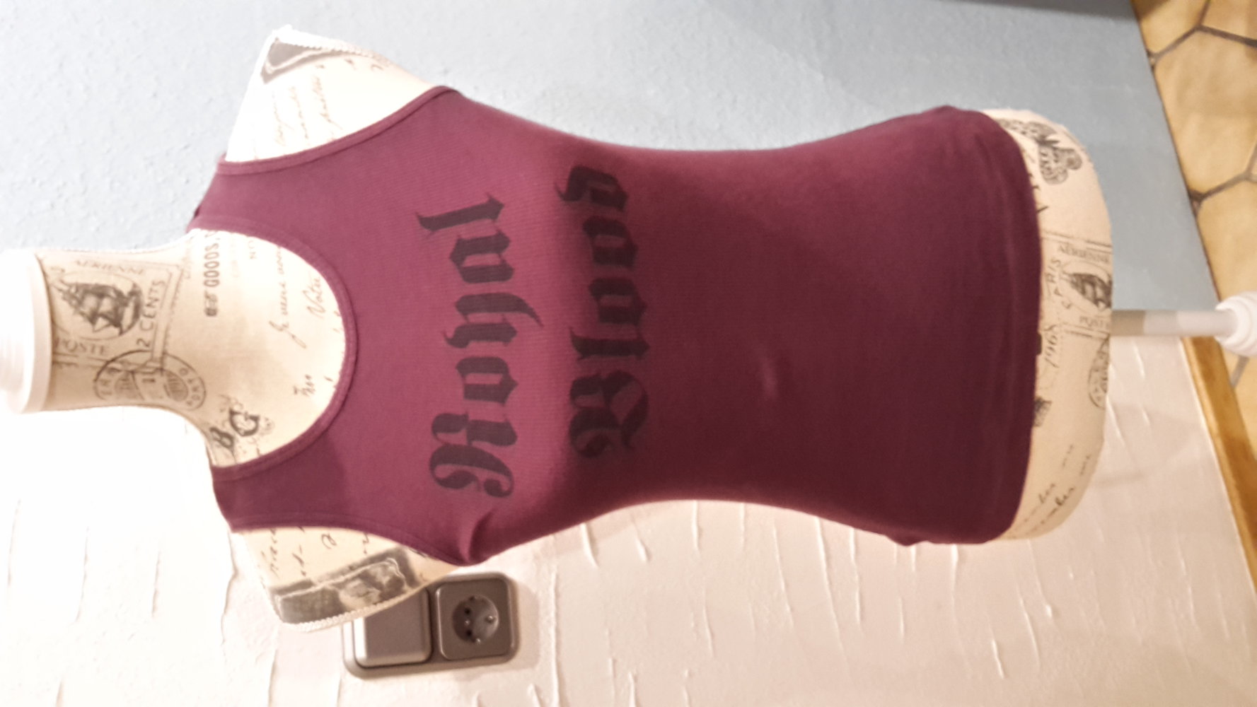 lila violett druck Gr.36/S Rip top Sommer, Emo Punk, Rockabella