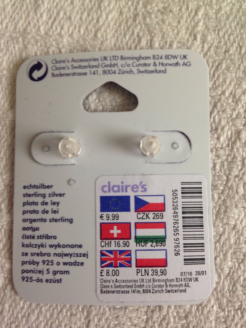 Neue Ohrringe echtsilber Claires Kätzchen 