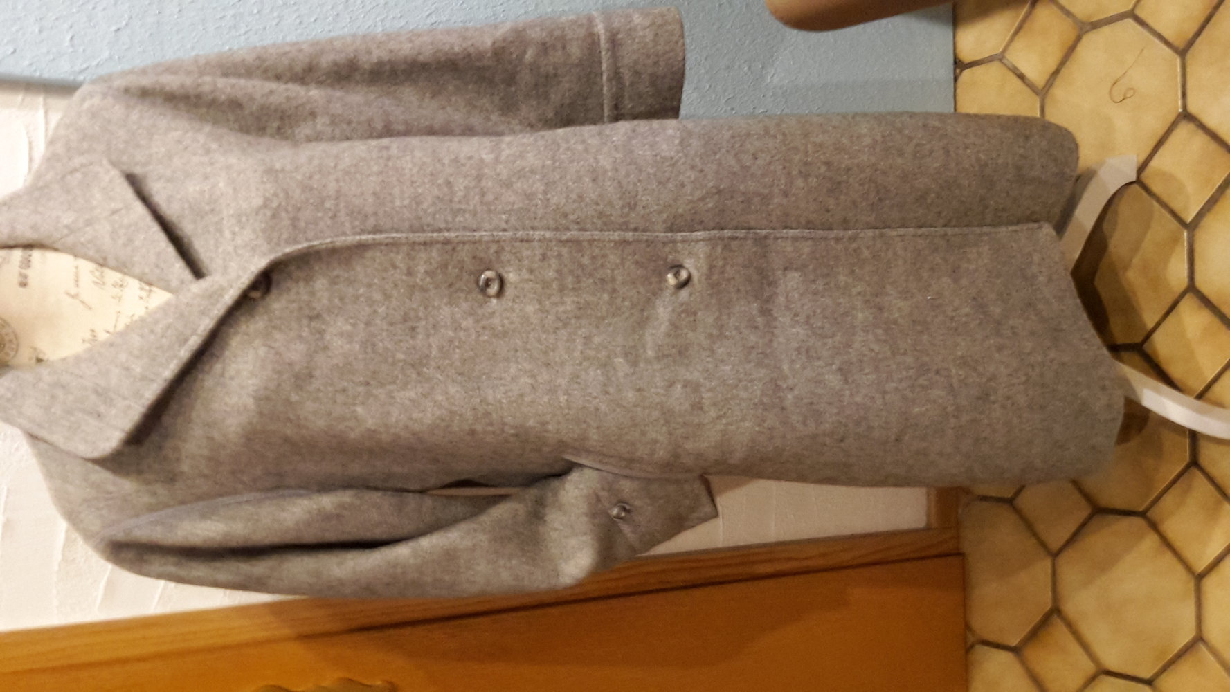 hellgrauer Wollmantel, edel, schick, Schurwolle Gr.21 bzw. 42 M/L