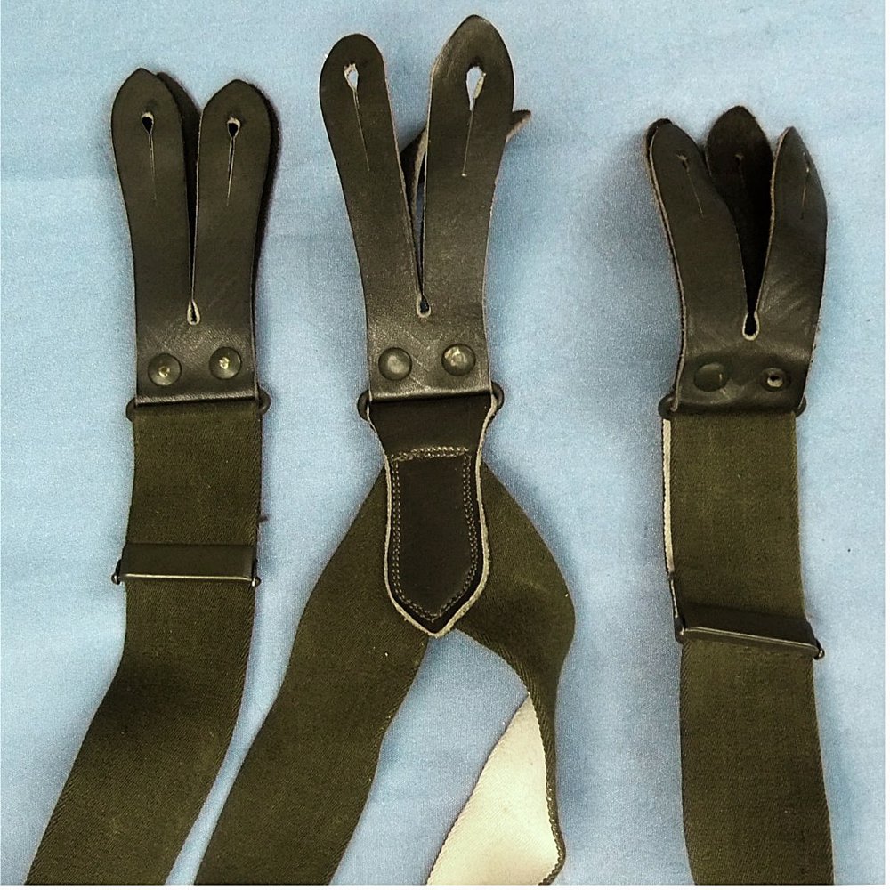 Bundeswehr Hosenträger für Herren - Von Pausch, Brakel - Aus Stretchgewebe und Leder - Zum zuknöpfen