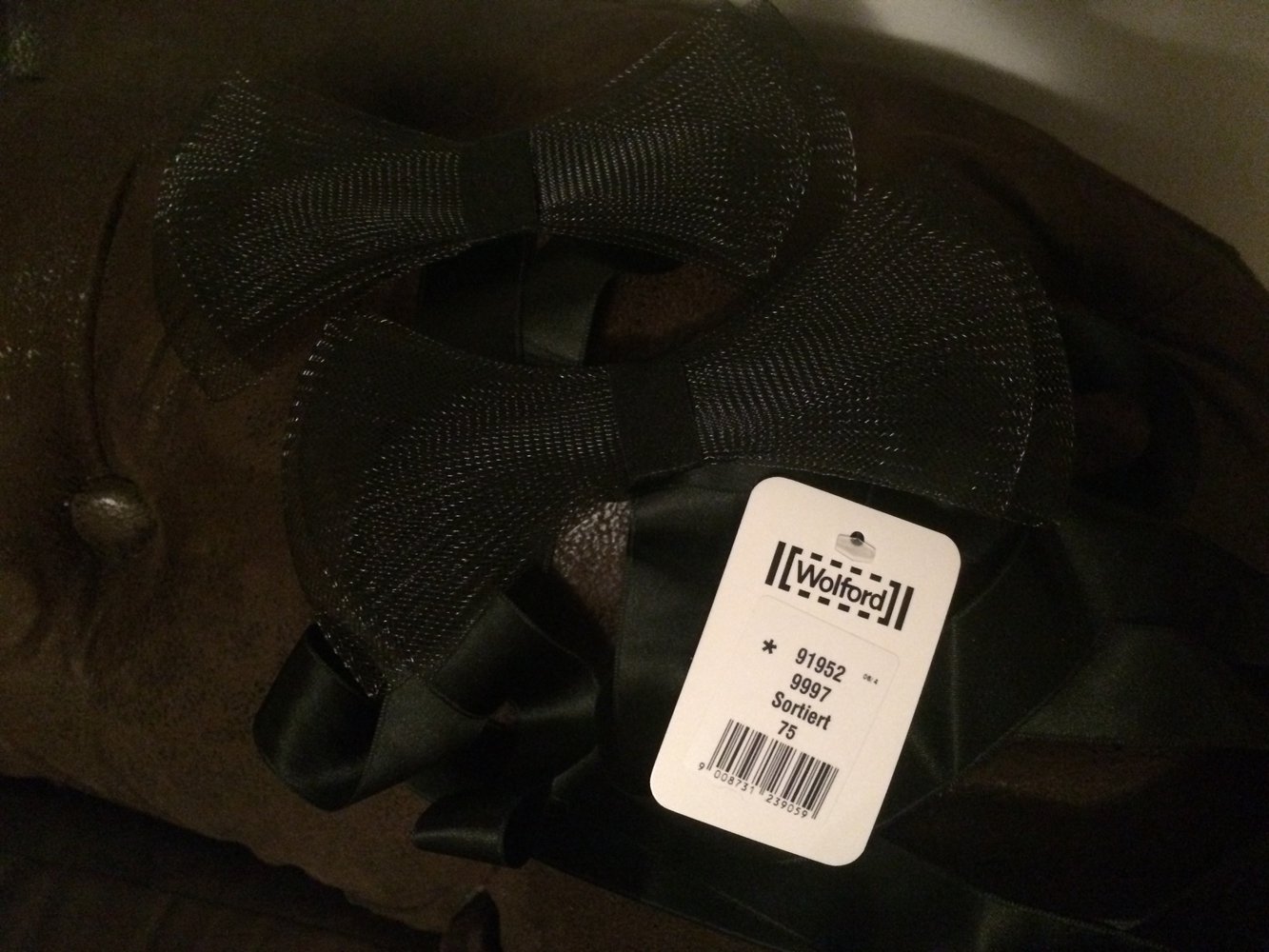 Gaiters schwarz Schleife groß