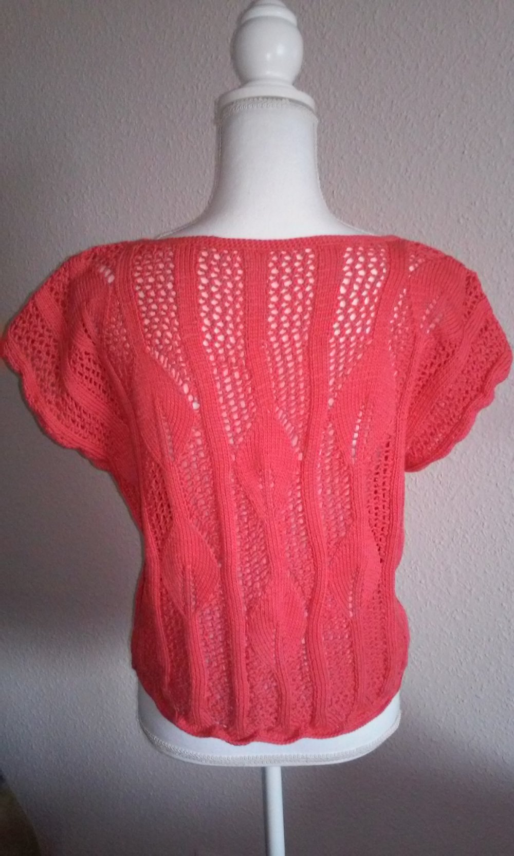 Shirt Top Pulli korall Strickmode