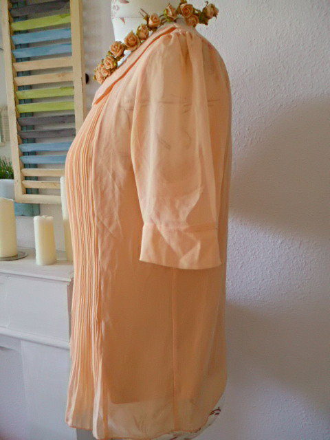 Plissee Bubikragen Chiffon Bluse aprikot von Vero Moda 40/42