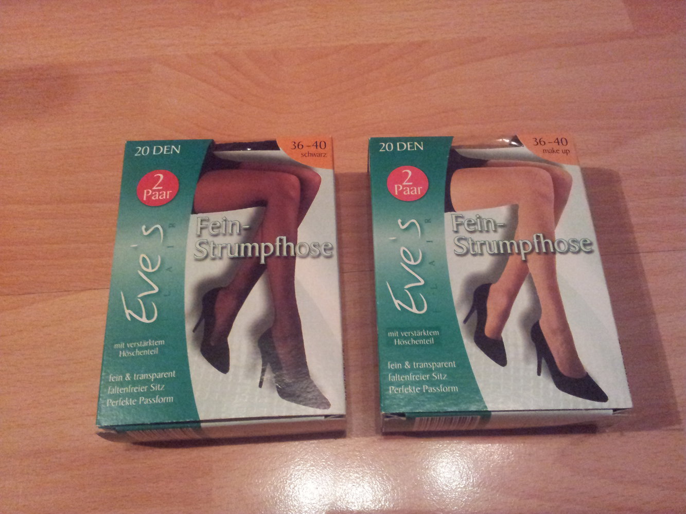 Damen Nylon Strumpfhosen, Gr. 36-40, 20 DEN, schwarz & make up, NEU, nie getragen, OVP