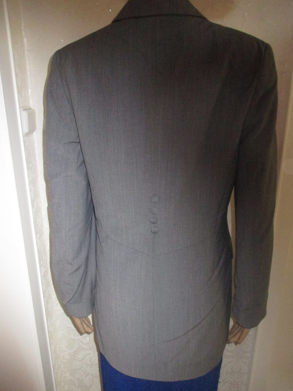 NEU Vintage Schurwolle Anzug Kostüm Long Boyfriend- Style Blazer Mini- Kurz- Mantel 