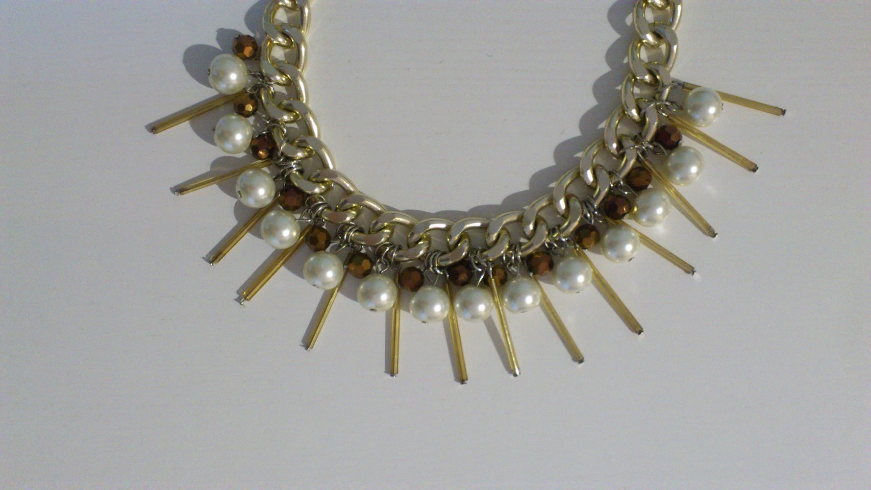 Goldene Statementkette It Piece Perlen gold und silber farben