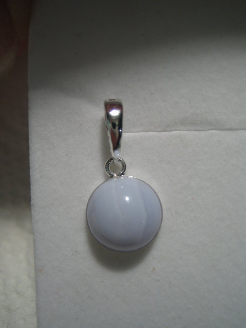 Anhänger Blue Lace Achat 925er Silber Clip