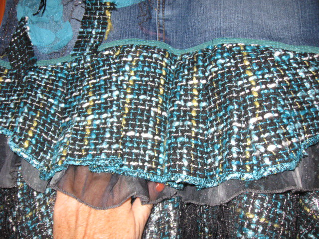 *** Neu ~ Jeans ~ Rock ~ Materialmix ~ Gürtel ***