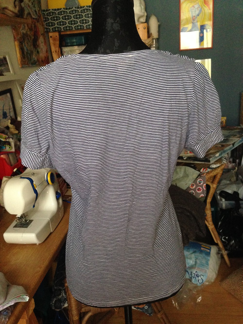 T-shirt gestreift mit Bubikragen