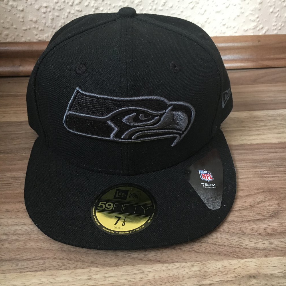 Seattle Seahawks Fitted Cap Käppie Schwarz/Grau