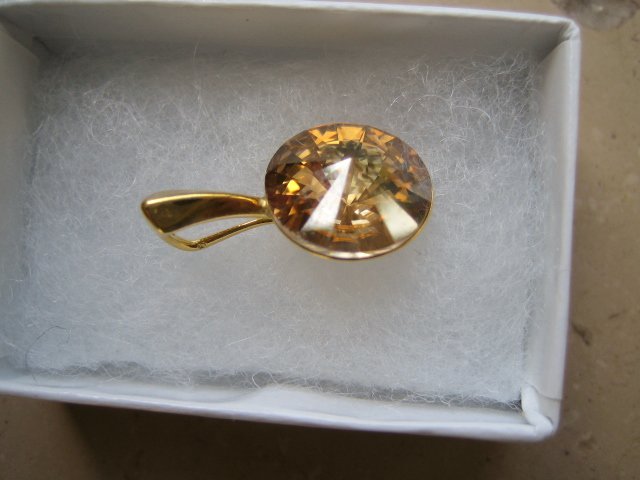 Anhänger Swarovski Rivoli 925er Silber vergoldet 12 cm